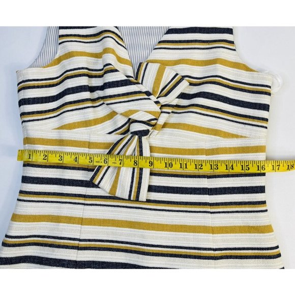Brooks Brothers Striped Sleeveless Dress - Yellow, Black, White - Picture 5 of 9